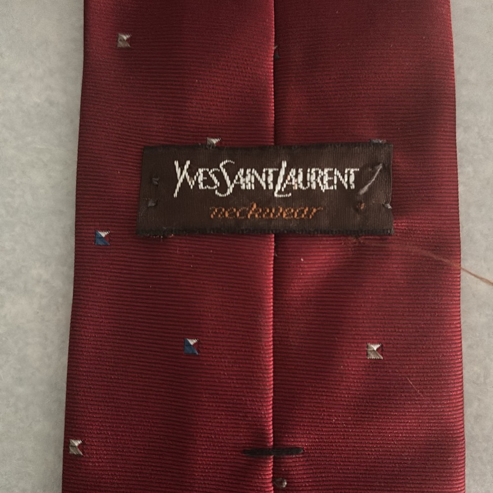 Yves Saint Laurent Red Silk Tie - Picture 2 of 2